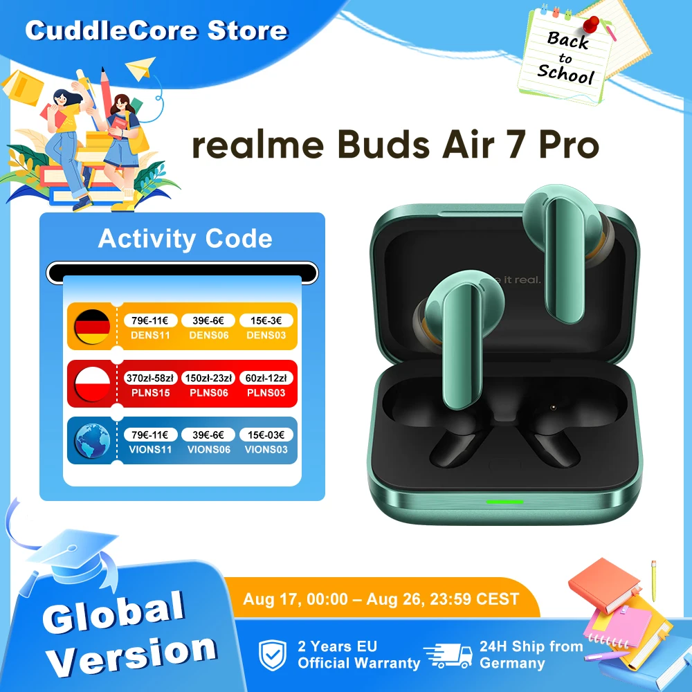 Słuchawki Realme Buds Air 7 Pro Ai z EU za $54.75 / ~208zł