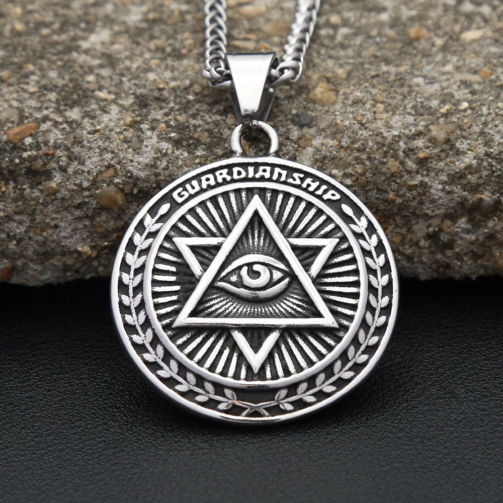 New Classic All Seeing Eye Pendant Necklaces For Men Women Fashion Punk Stainless Steel Hexagram Necklace Amulet Jewelry Gifts