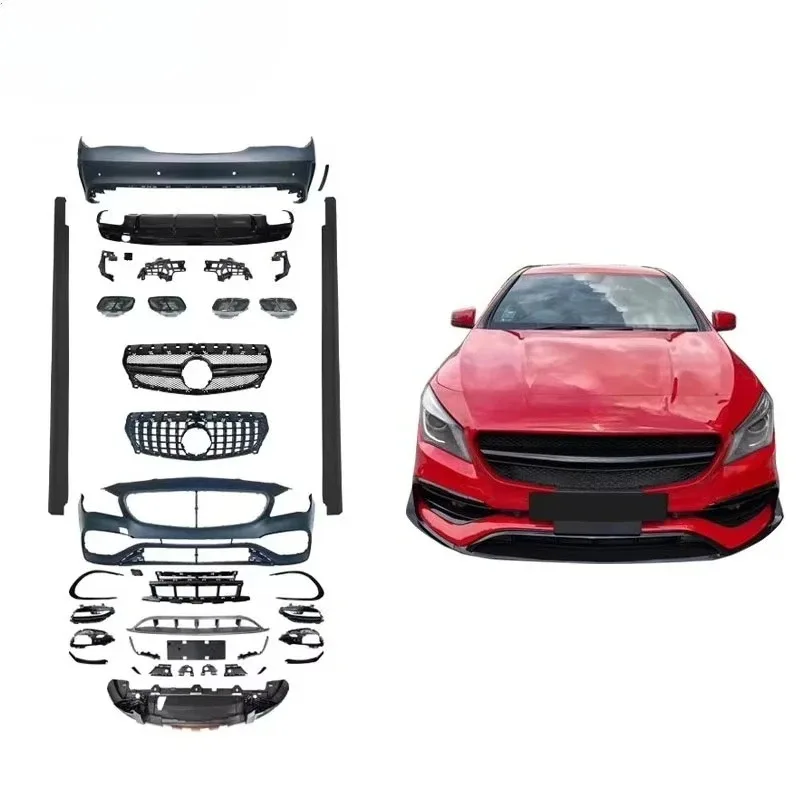 

Car Bumper CLA Class W117 Upgr CLA45 Body Kit Front Bumper Rear Bumper Side Skirt 2013-2018