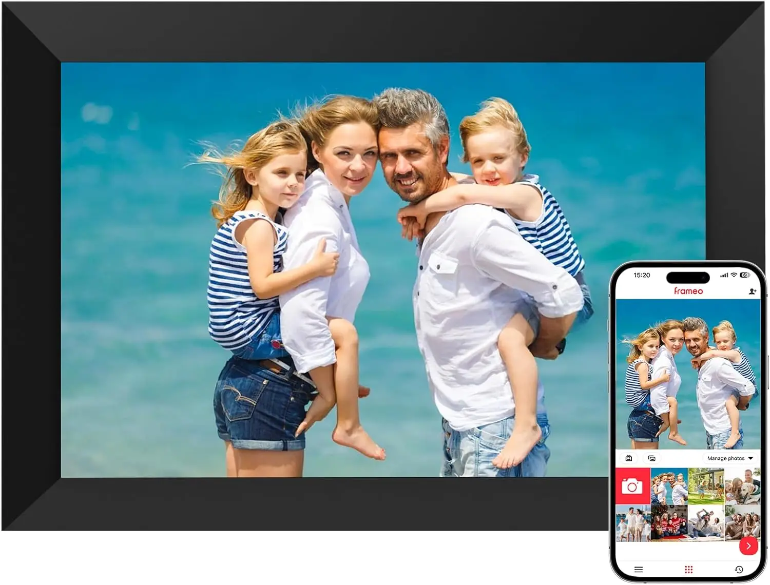 

10.1 Inch WiFi Digital Photo Frame with HD IPS Touch Screen, Auto-Rotate, Wall Mountable, Easy Setup for Instant Sharing