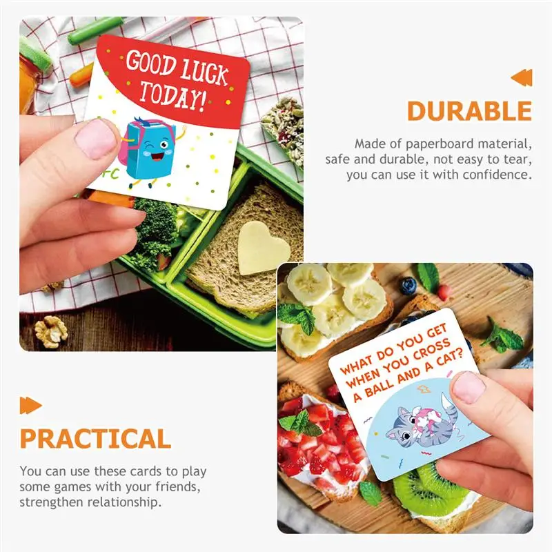 60pcs Lunchbox Notes Kids Joke Cards Cartoon Lunch Box Cards for party scuole
