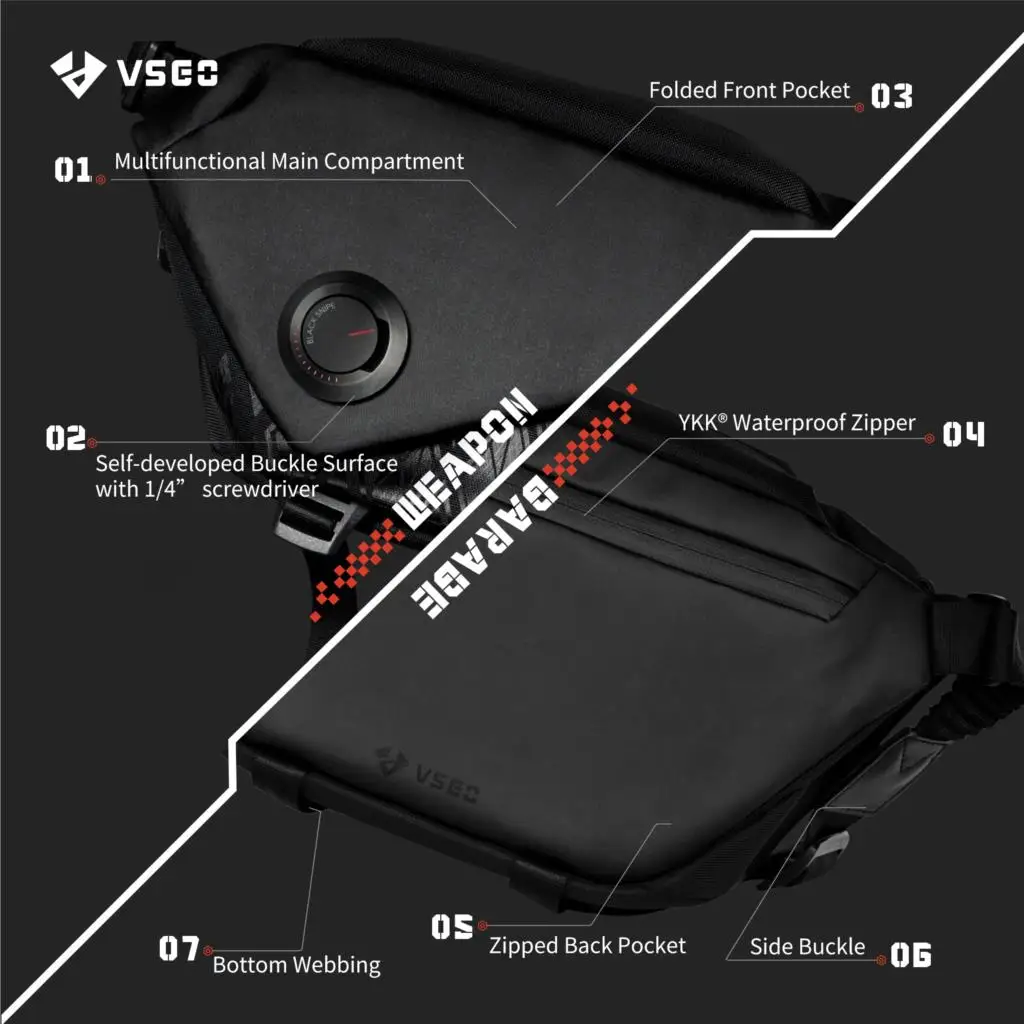 VSGO Professional Photography Bag Sling Chest Crossbody Bags for Men Women, Micro SLR Digital Camera / Switch Drone Photography