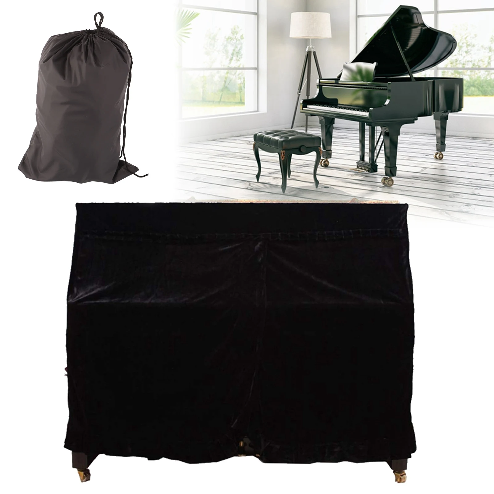 Full Upright Piano Cover Dust Sun Guard Waterproof Cloth Electrical Appliance Protection 153x35x110cm