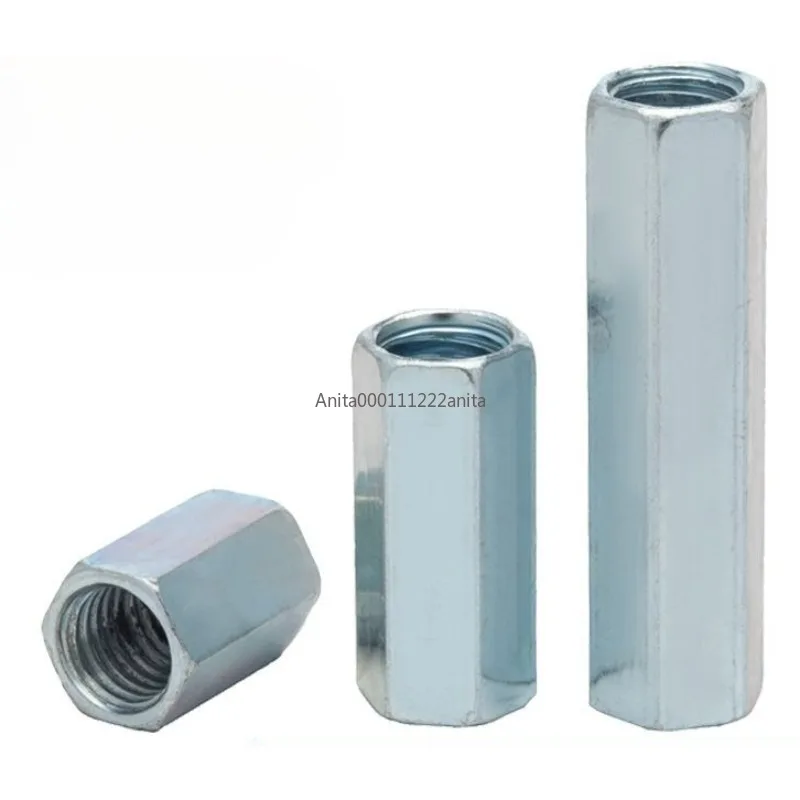 Galvanized Hex Rod Coupling Nuts Connection Thread Nut Galvanized Long Hex Nut M5 M6 M8 M10 M12 M14 M16 M18 M20