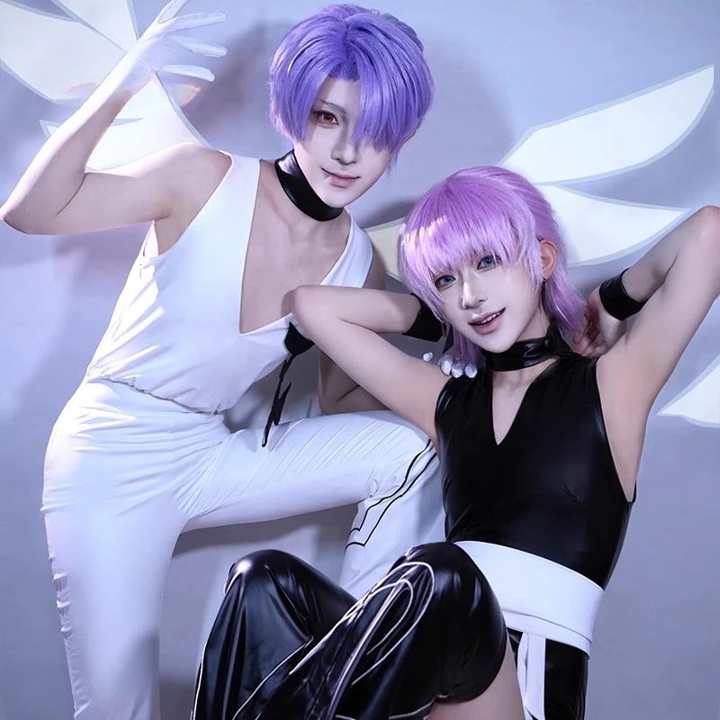

Anime NEW Panty Stocking Polyester Cosplay Costume Wig Polyurethane Cosplay Costume Black White Suits For Halloween Party Props