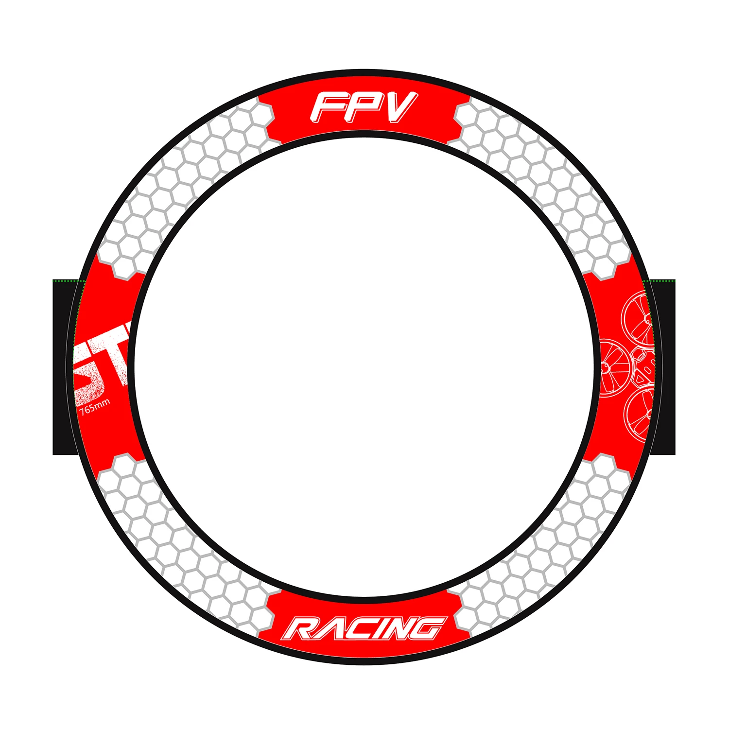 765mm円形ドローンFPVレーシングゲートゴールハードル  - Drone Racing Flag のレビューと価格