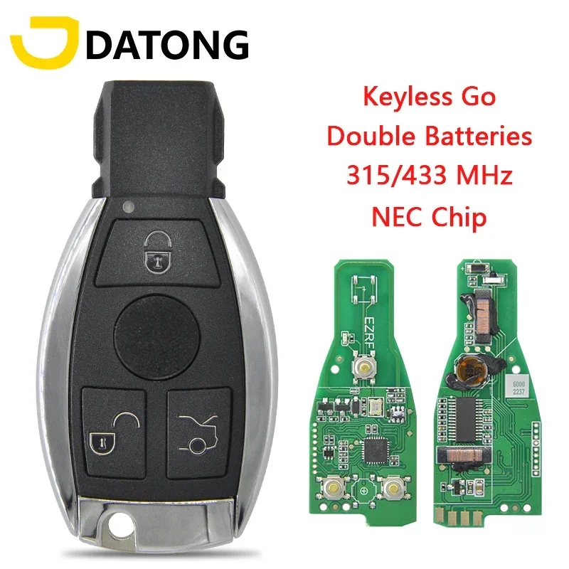 Datong World Car Remote Control Key For Mercedes Benz A E S G CLK SLK ML Class 2000-2017 NEC Chip 315/433 MHz Replace Smart Card