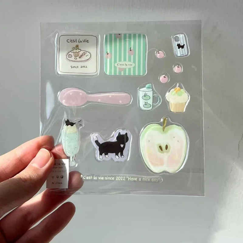 

A Set Cute Computer Stickers, Funny Three-dimensional Jelly Planner Decorative Stickers Mobile Phone Stickers