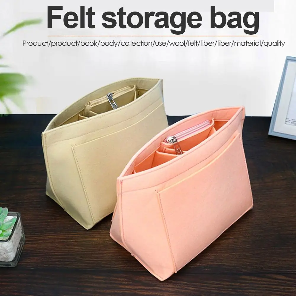 Multifunctional Felt Handbag Insert Bag Large Capacity Multi-Pocket Internal Bag Portable Storage Organization Bag Organiser
