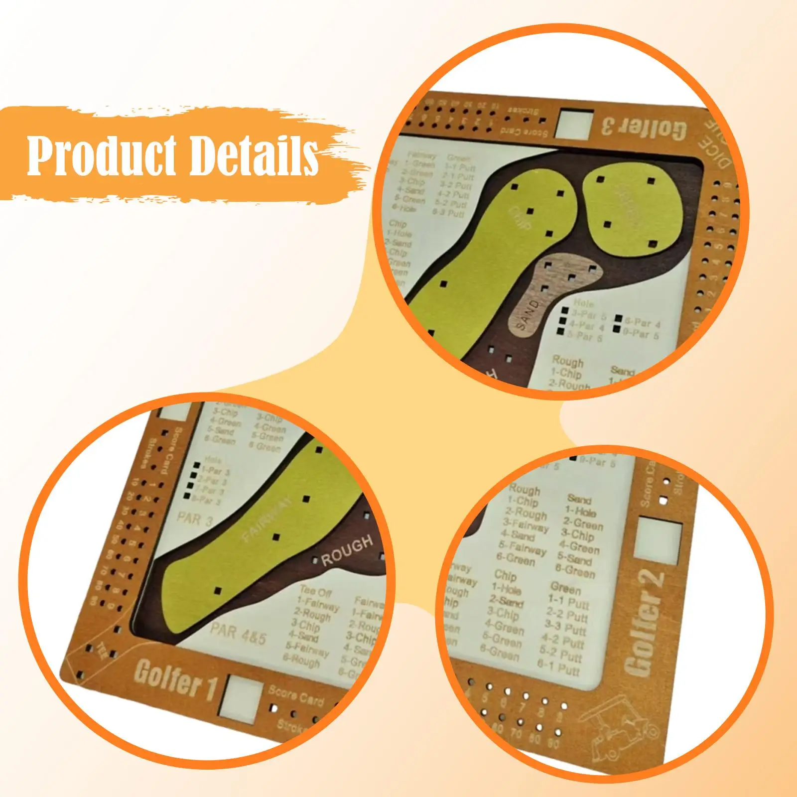 

Golf Dice Board Game Wooden Strategy Toy for Family Table Games Indoor Outdoor Play for Children