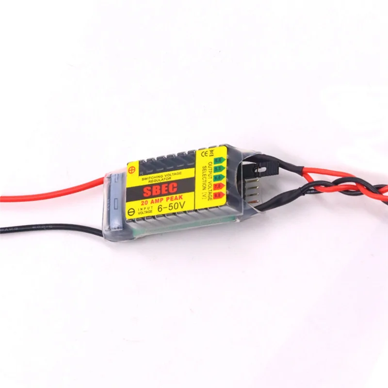 

LBER 20A BEC SBEC Switching By Jumper For 5V 5.5V 6V 7V Or 9V Operation High Voltage Input 2-12S For RC Drone Airplane