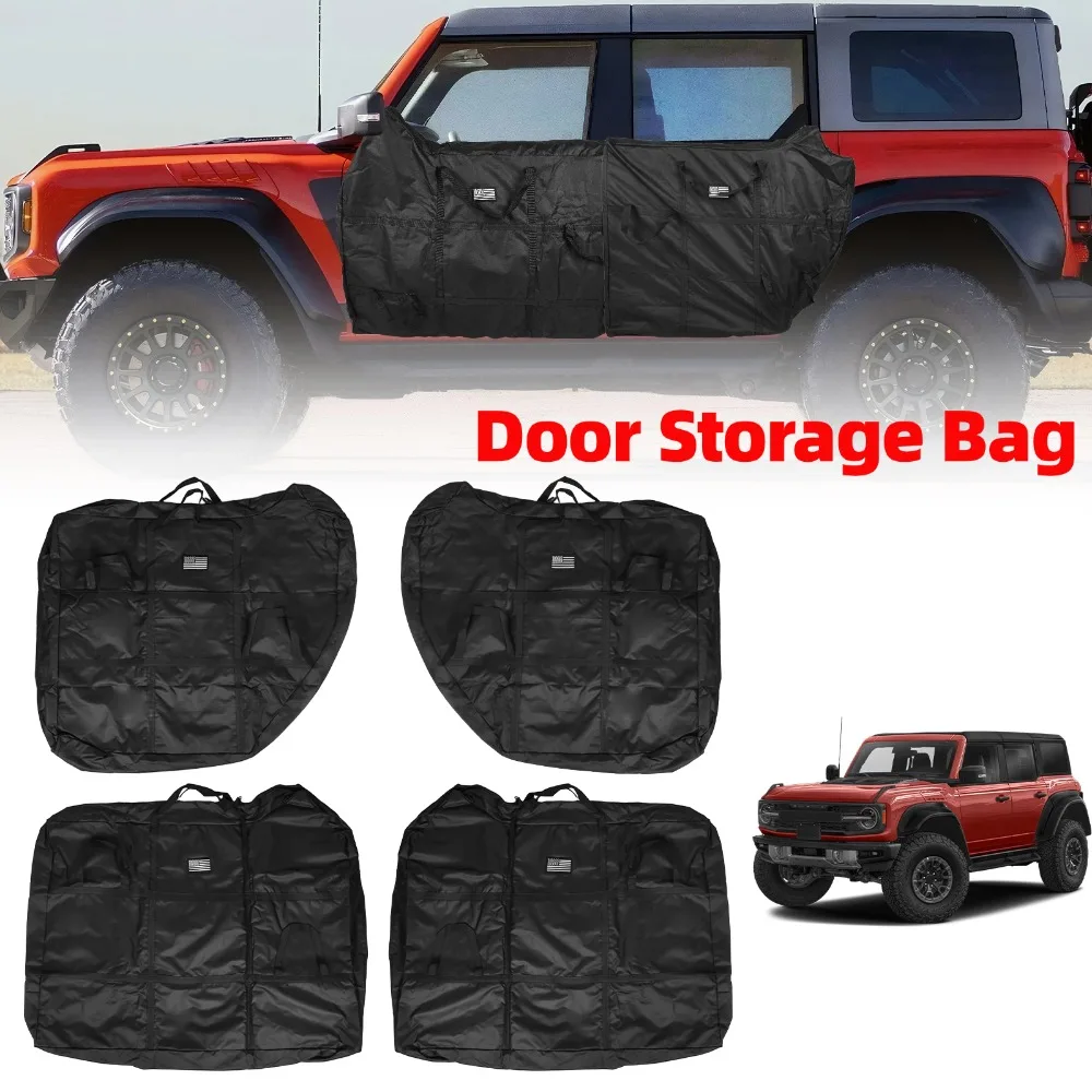

4 шт. сумка для хранения дверей, сумки для передней и задней двери, защитная сумка для хранения дверей для Ford Bronco 2021 2022 2023 2024 2025, 4 двери