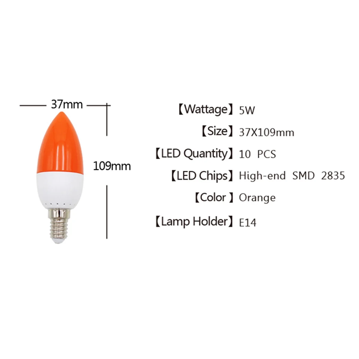 ONCE 4X E14 LED Color Candle Tip Bulb, Color Candle Light,Red
