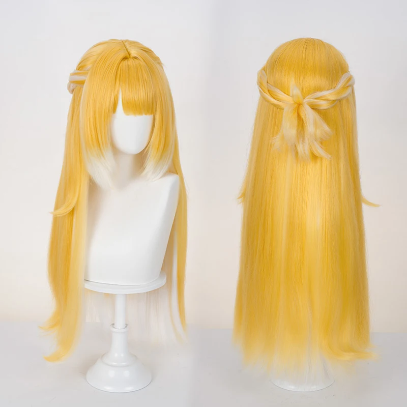 Jogo zenless zona zero ju fufu peruca cosplay zz fufu 75cm cabelo longo jufufu cor laranja para festa de halloween adulto mulheres homens