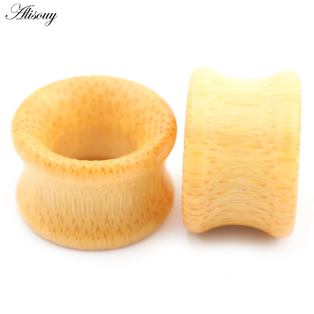 2 Pieces Fashion Piercing Ear Expander 8mm - 20mm Bamboo Ear Plug&Tunnel Jewelry Piercing Body Jewelry for Men And Women