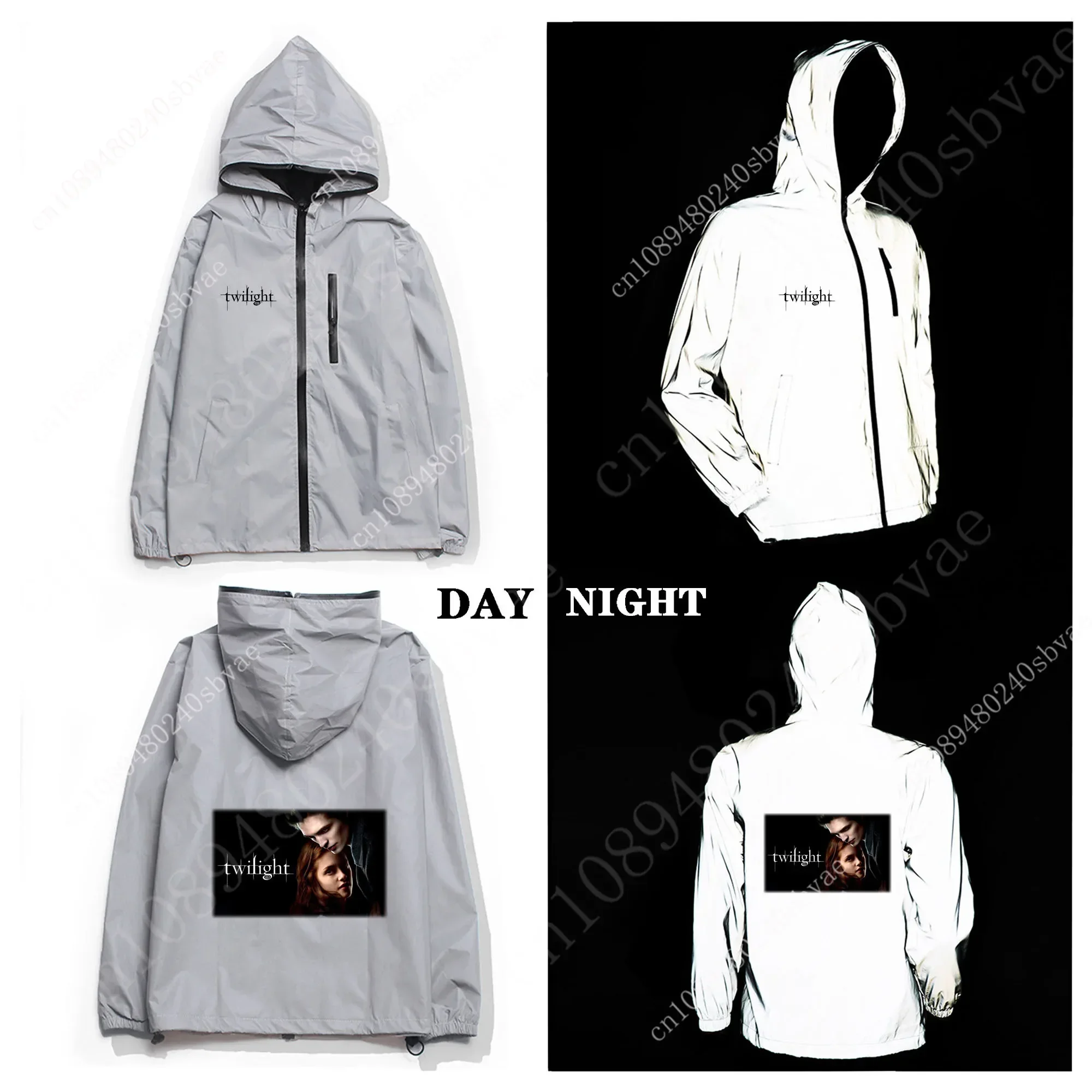 The Twilight Saga Reflective Jacket Mens Womens Coat Hooded Windbreaker Runing Pocket Jackets Hiking Zipper Customized Hoodie