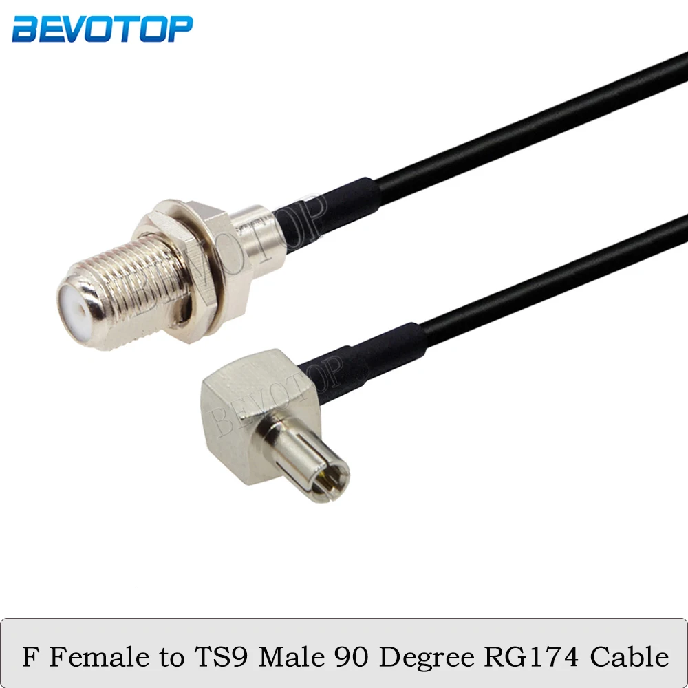 

2Pcs/Lot F Female Jack to TS9 Male 90 Degree Connector 50 Ohm RG174 Pigtail 3G Modem Extension Cable RF Coaxial Jumper Cord