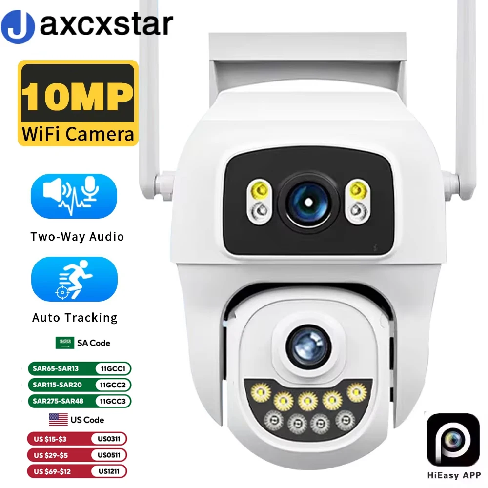 

10MP 5K WiFi Dual Lens Outdoor AI Human Detection CCTV Two-way Audio Email Alerts and HiEasy App