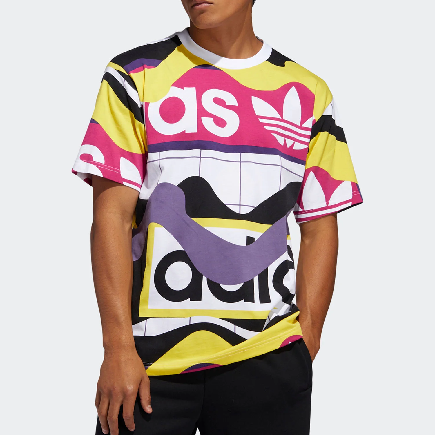 

Футболка Adidas Authentic Catalog Print Tee Trefoil, мужская спортивная футболка FM1553