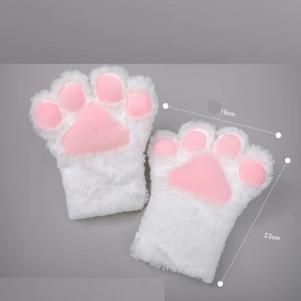 Anime papel adereços kawaii gato luvas oink peludo raposa mãos animal cosplay acessórios traje felino urso garra dos desenhos animados luvas