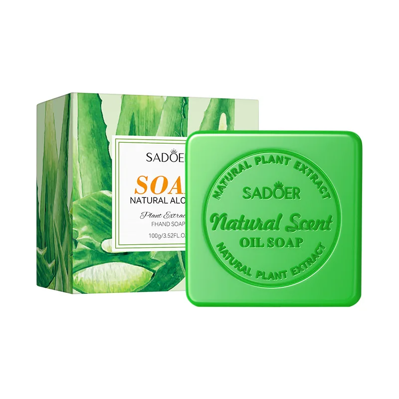 Sabonete de óleo essencial de aloe vera natural, 100g, limpeza corporal, pernas, limpeza corporal, brilho, sabonete facial, cuidados com a pele macia, beleza