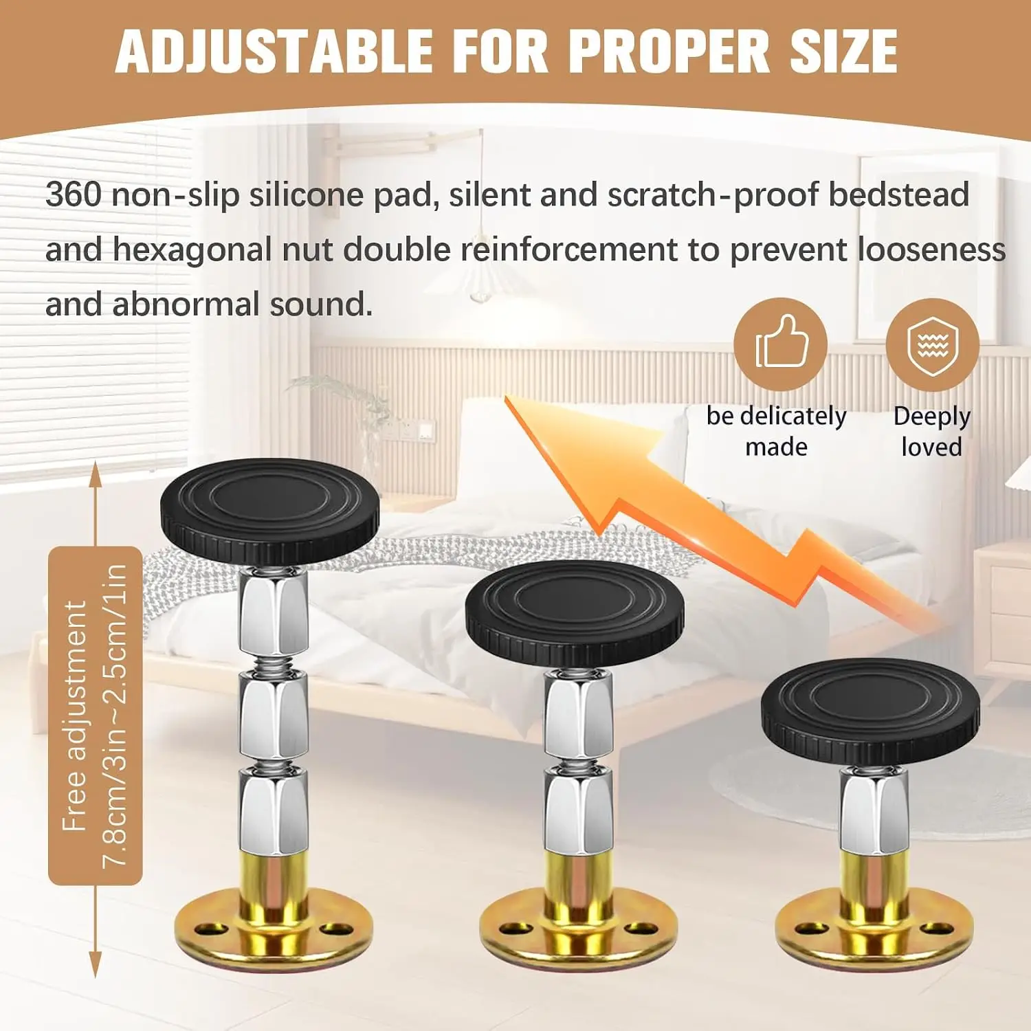 2pcs Adjustable Headboard Stopper- Bed Stoppers