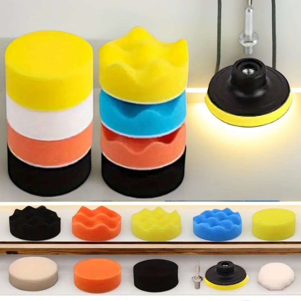 

Набор полировальных губчатых пластин — имитация плюша для вощения и угловой шлифовальной губки для красоты автомобиля (совместимы с дрелью)