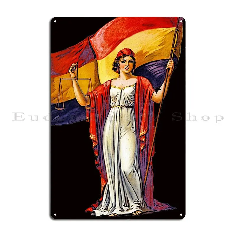 Republican Allegory 1931 Metal Sign Poster Wall Decor Living Room Bar Print Plaques Tin Sign Poster