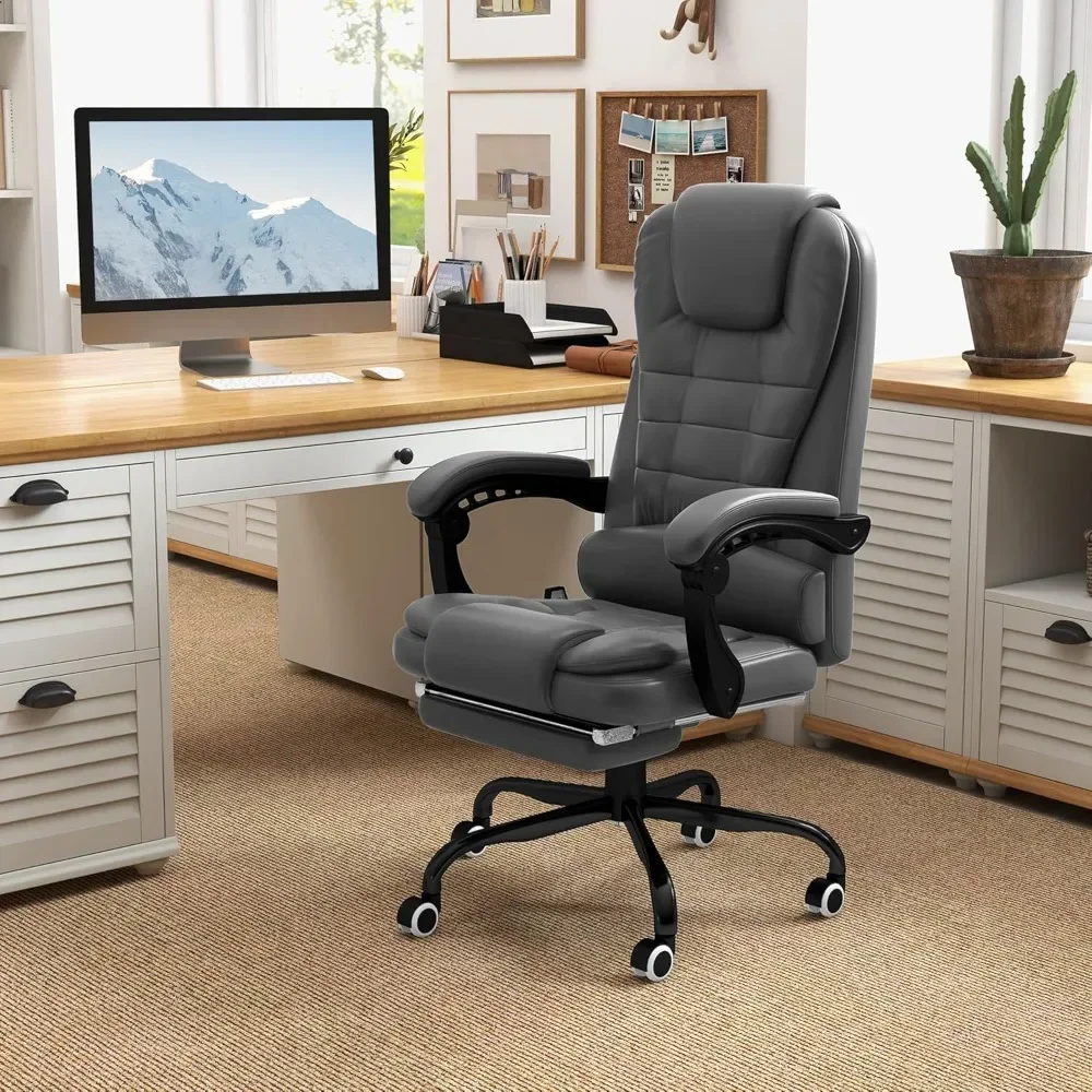 

Office chair, ergonomic, high-back computer chair with lumbar support, footrests, reclining back, adjustable height Office Chair