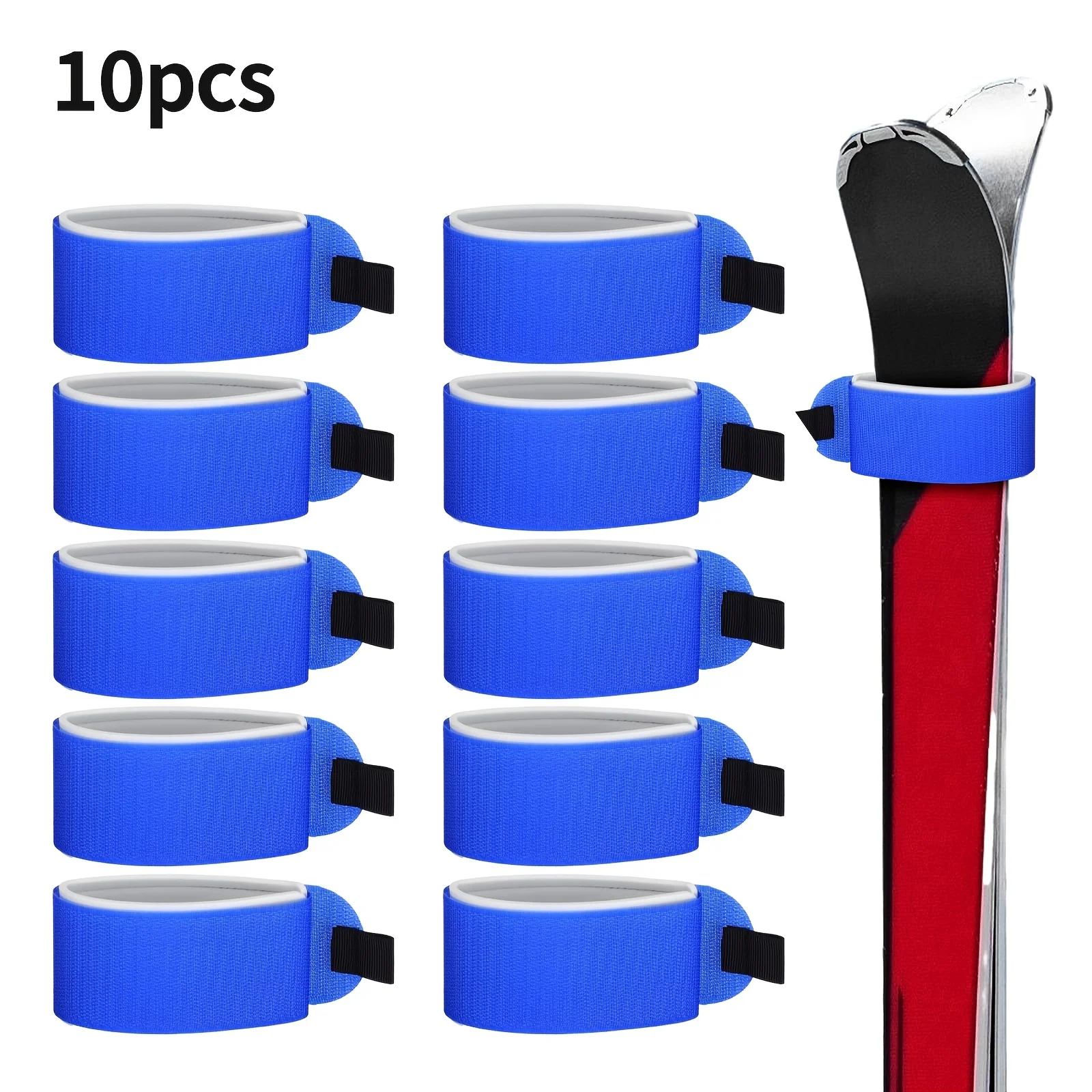 10pcs Polypropylene Ski Buckle Straps Adjustable Multi Color Fastening Belt For Ski Snowboard Protective Pad Winter Sports