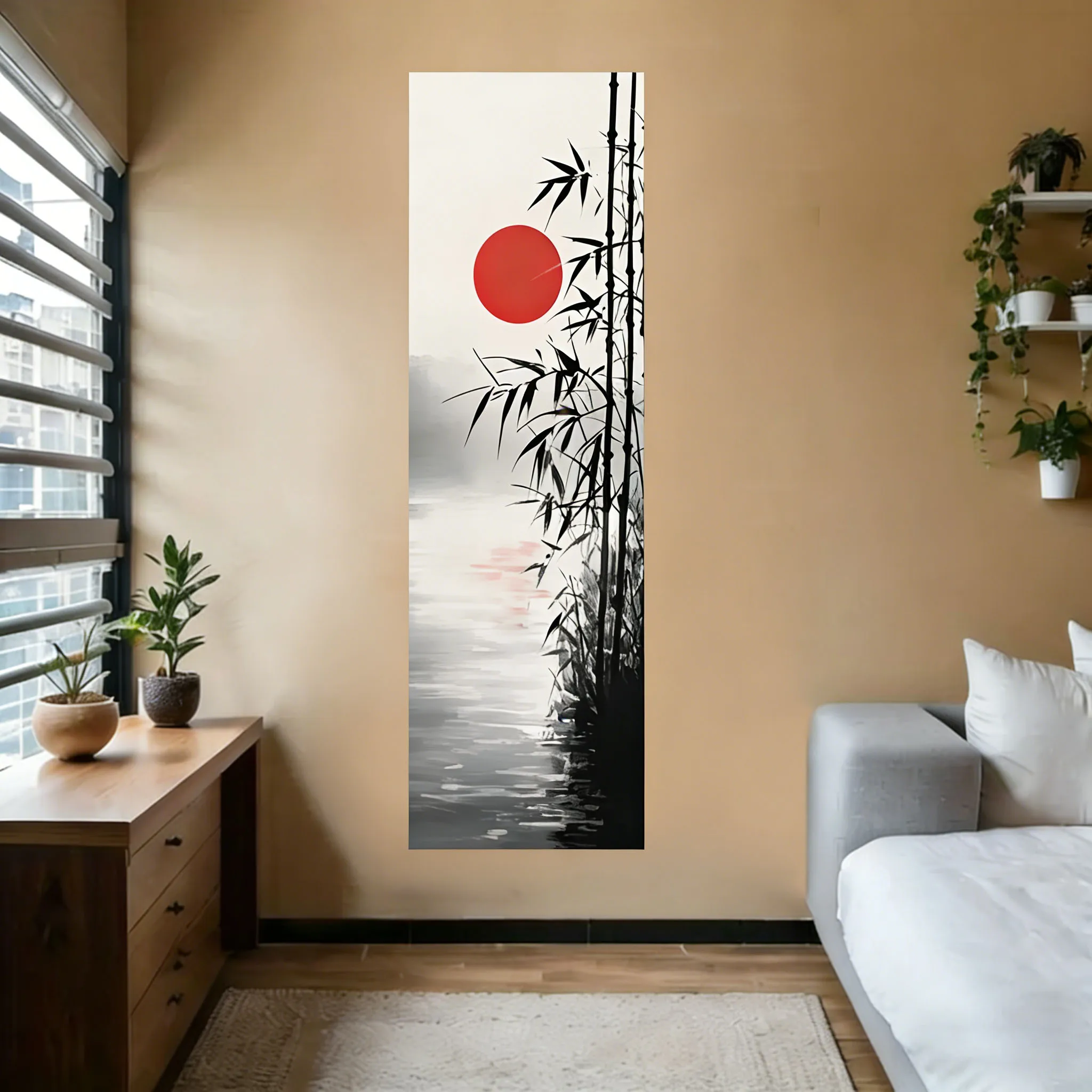 Japanese Ocean Waves Wall Tapestry Japanese-style Wave and Red Sun Design Bedroom Background Cloth Decoration Gift For Friends