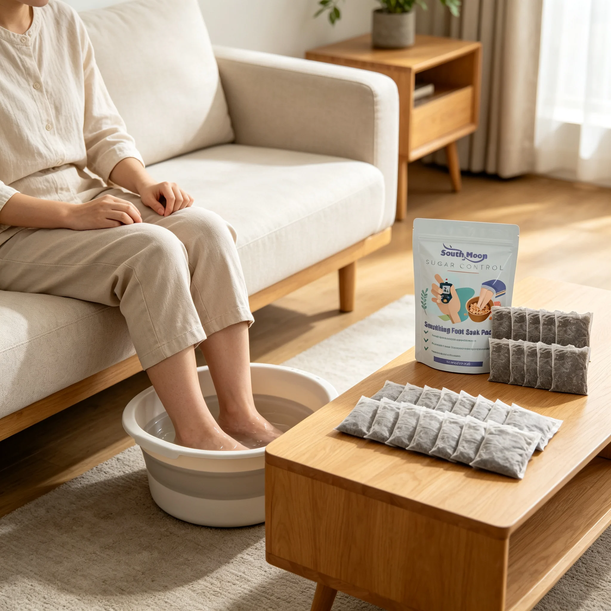 Herbal gentle foot soaking bag, designed to relieve foot pressure and naturally relax the feet, suitable for daily use