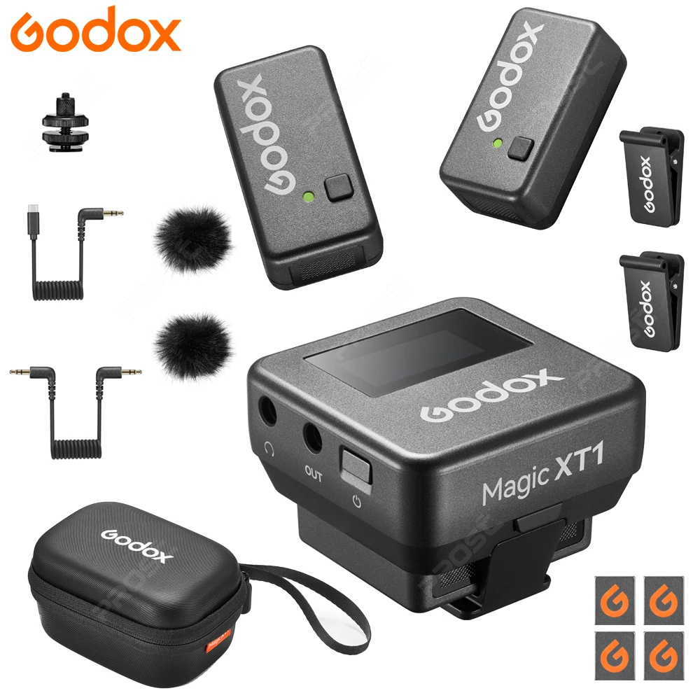 GODOX Magic XT1 2,4 ГГц Беспроводная микрофонная система до 200 м LOS Профессиональная обработка звука Беспилотник поддерживает цифровую запись
