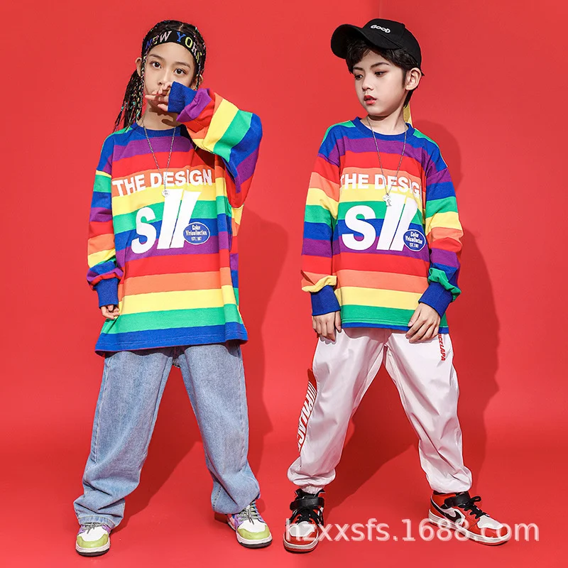 Costume de danse Hip hop pour garçons, vêtements de danse jazz pour enfants, vêtements de performance pour filles, vêtements tendance, vêtements de tambour, danse