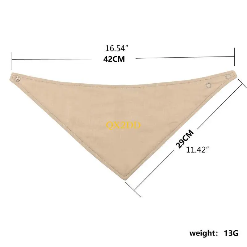 QX2D Triangular Toddler Feeding Bib Bandana Scarf Cotton Feeding Drawing Apron Solid Color Bib Baby Accessories