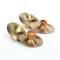 Finger Cymbals With Wooden Handles Mini Marching Cymbals Hand Cymbal Belly Dance Musical Instrument For Dancer Party 2