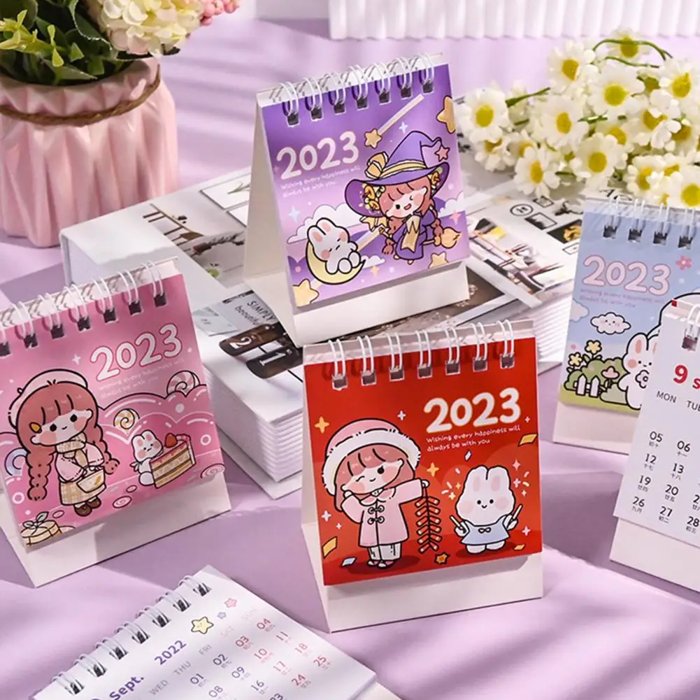 Lịch Bàn Hoa Văn Hoạt Hình Với Các Tông Căn Cứ Mịn Chuyển Trang Lịch Trình Chống Rách 2023 Đứng Lịch Bàn