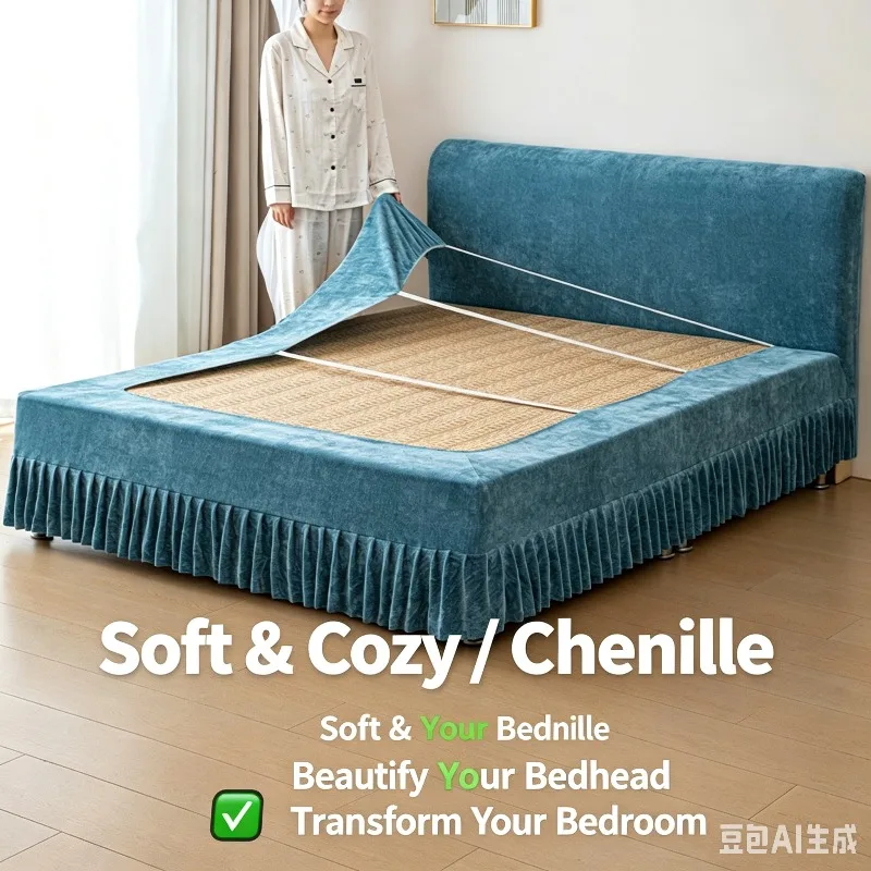 Elastic Bed Frame Cover Protector, Washable Furniture Slipcover for Bed Base, Scratch & Dust Proof Bed Skirt Cover for Home 2026