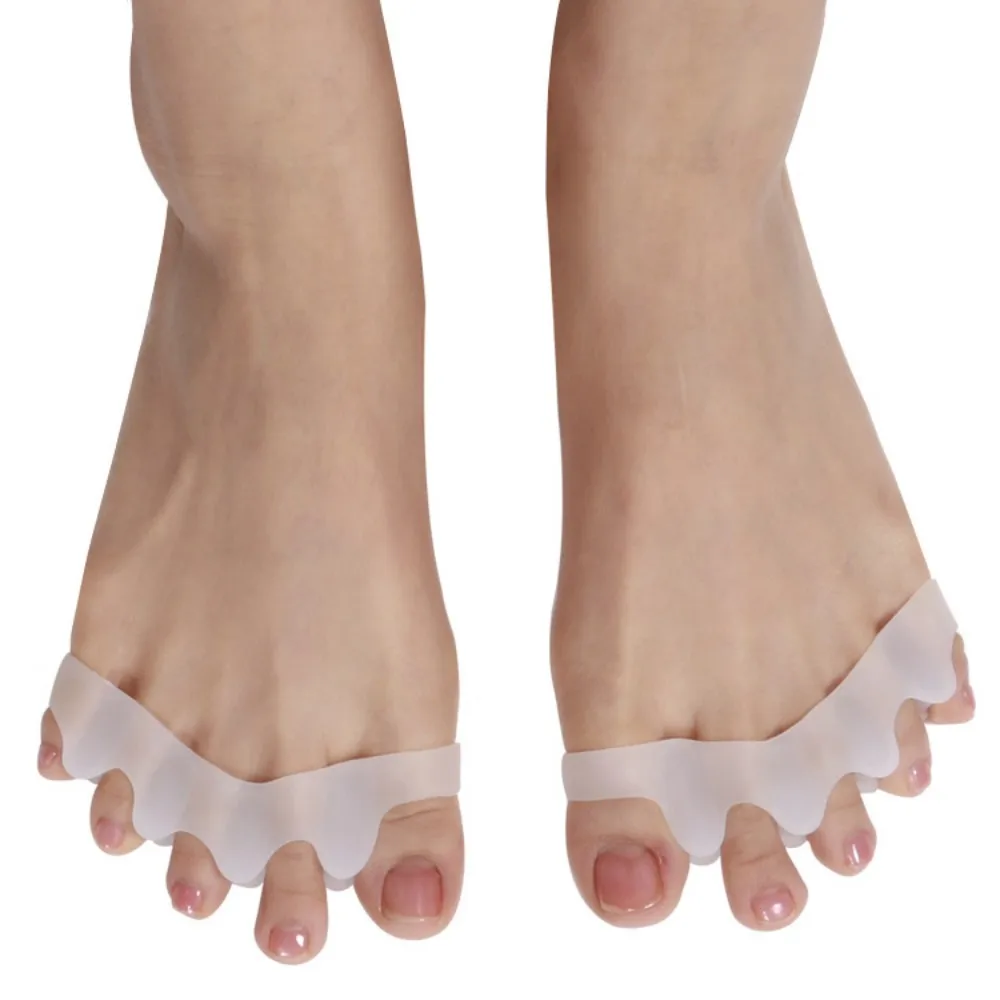 2pcs/pack Soft Touch Silicone Toe Spacers Reusable Toe Spacers for Feet Home Daily Necessities