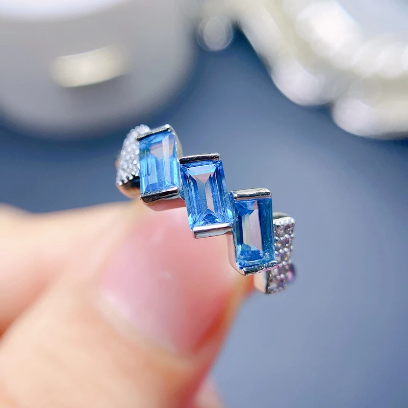 

Кольцо с натуральным топазом, простой стиль, продвижение магазина, серебро 925, бесплатная доставка, популярный стиль