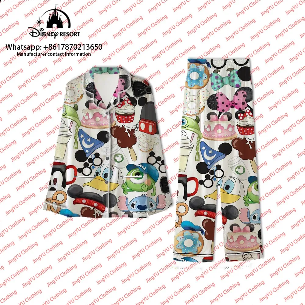 

Casual home clothes fashionable and comfortable cute pajamas Mickey cartoon pajamas 2024 autumn new cute pajamas set