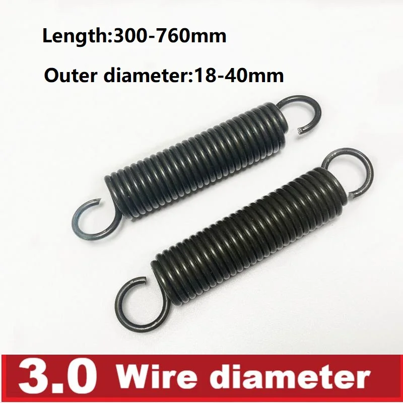 Customized size Spring steel hook spring ,Wire Dia 3mm,Outer Dia 18/20/22/25/28/30/32/40mm,Length300-760mm