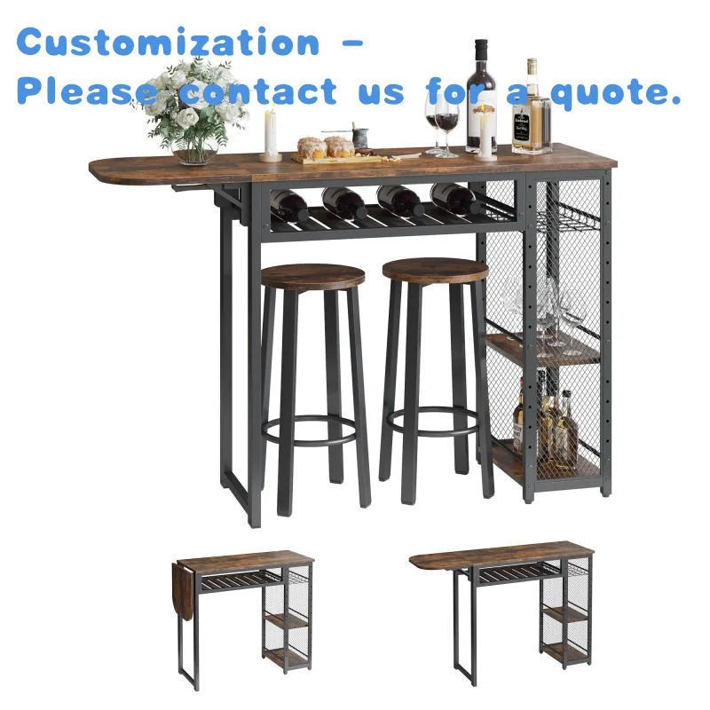 Muebles de balcón baratos, tapa de madera con pata de Metal, piscina Rectangular, Patio, jardín de madera, Bar, mesa de comedor al aire libre