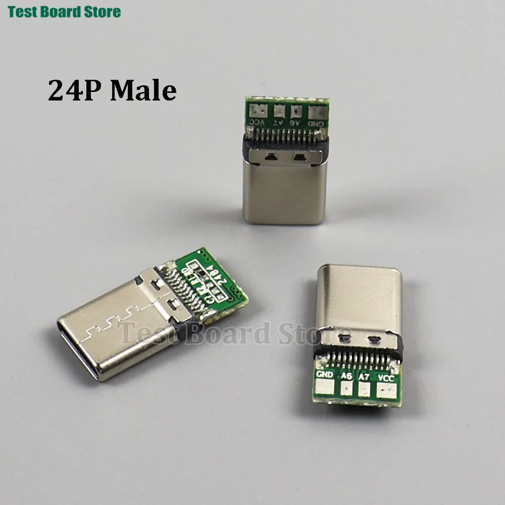 1/5/10PC USB 3.1 Male Female Type C Charging Data Port Interface Connector With PCB 2/4/6P Solder Joint 14 24Pin Clamp Type Jack