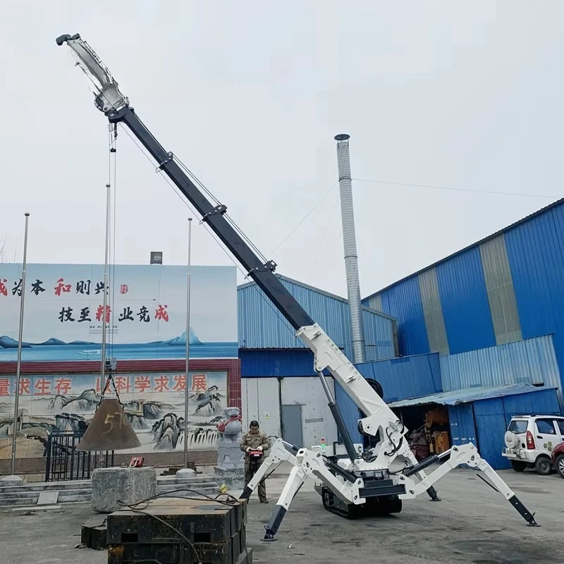 YG رافعة عنكبوت صغيرة مع Fly Jib 15 متر رافعة عنكبوتية مثبتة على الشاحنة الهيدروليكية 3 5 8 10 T رافعة عنكبوت زاحفة صغيرة للبناء