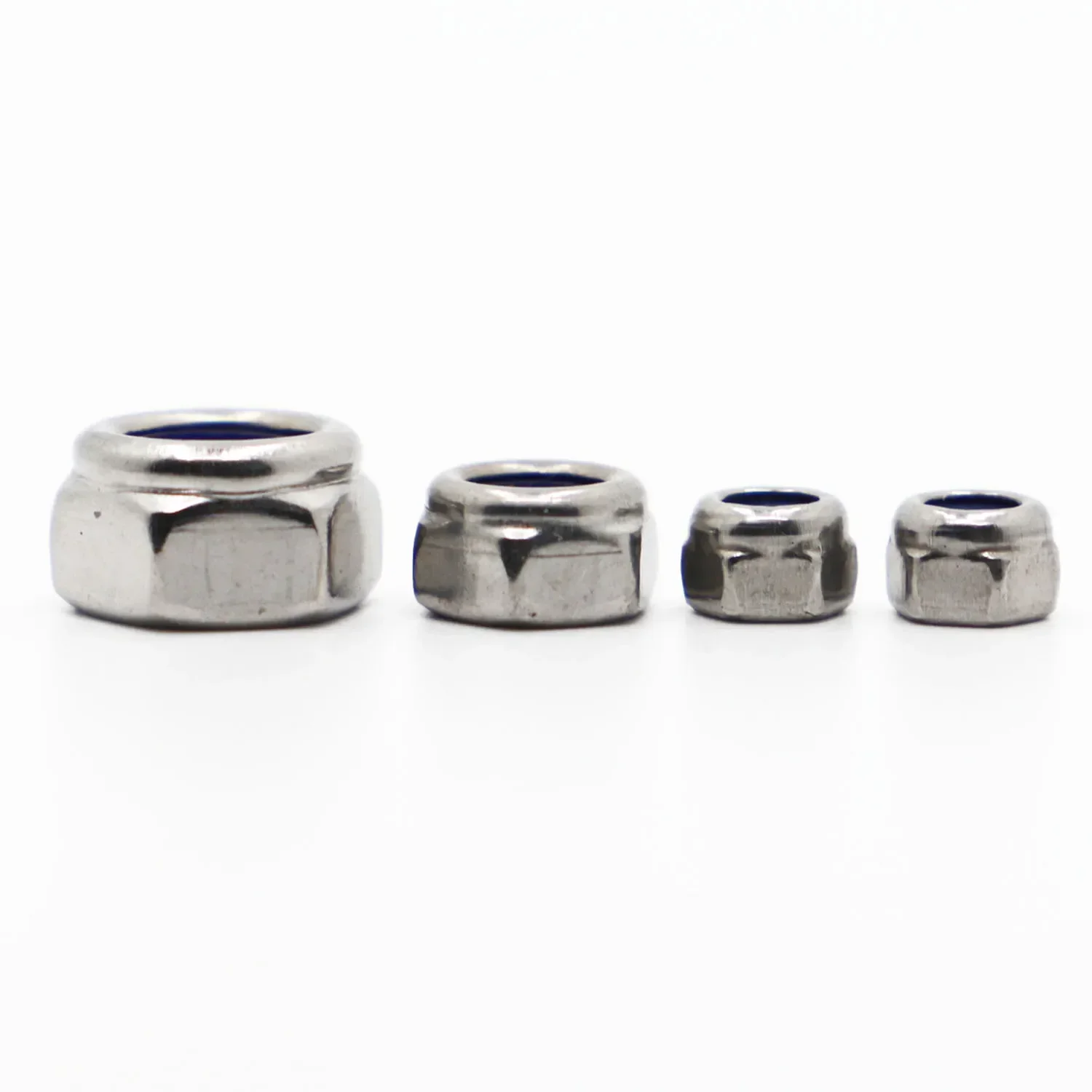 M2 M2.5 M3 M4 M5 M6 M8 M10 M12 M16 DIN985 304 Stainless Steel Hex Hexagon Lock Slip Nylon Nut Self-locking Nylock Nut Locknut