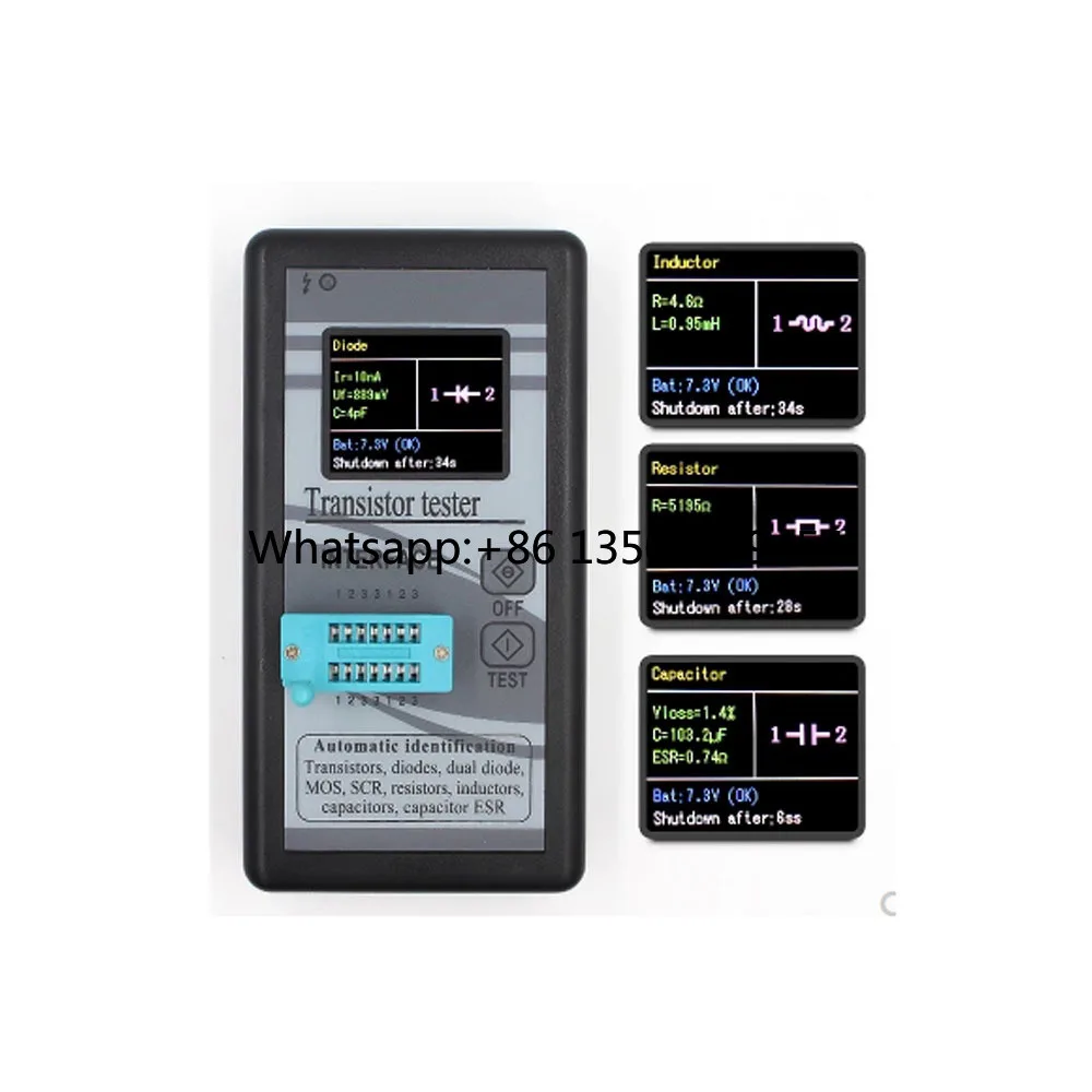 

Multi-purpose Transistor Tester LCR Meter TFT Color Display for Diode Thyristor Capacitance Resistor MOSFET ESR Inductor