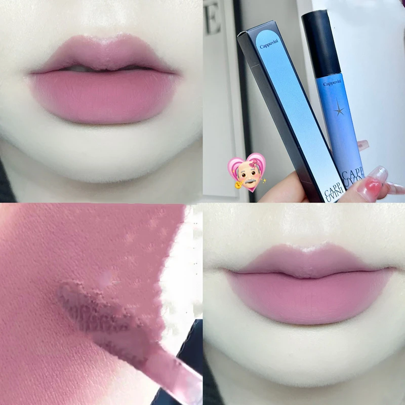 Moonlight Velvet Matte Smoky Purple Lip Mud Nude Pink Lippenstift Feuchtigkeitsspendende Lippenglasur Koreanische wasserdichte dauerhafte Make-up-Kosmetik