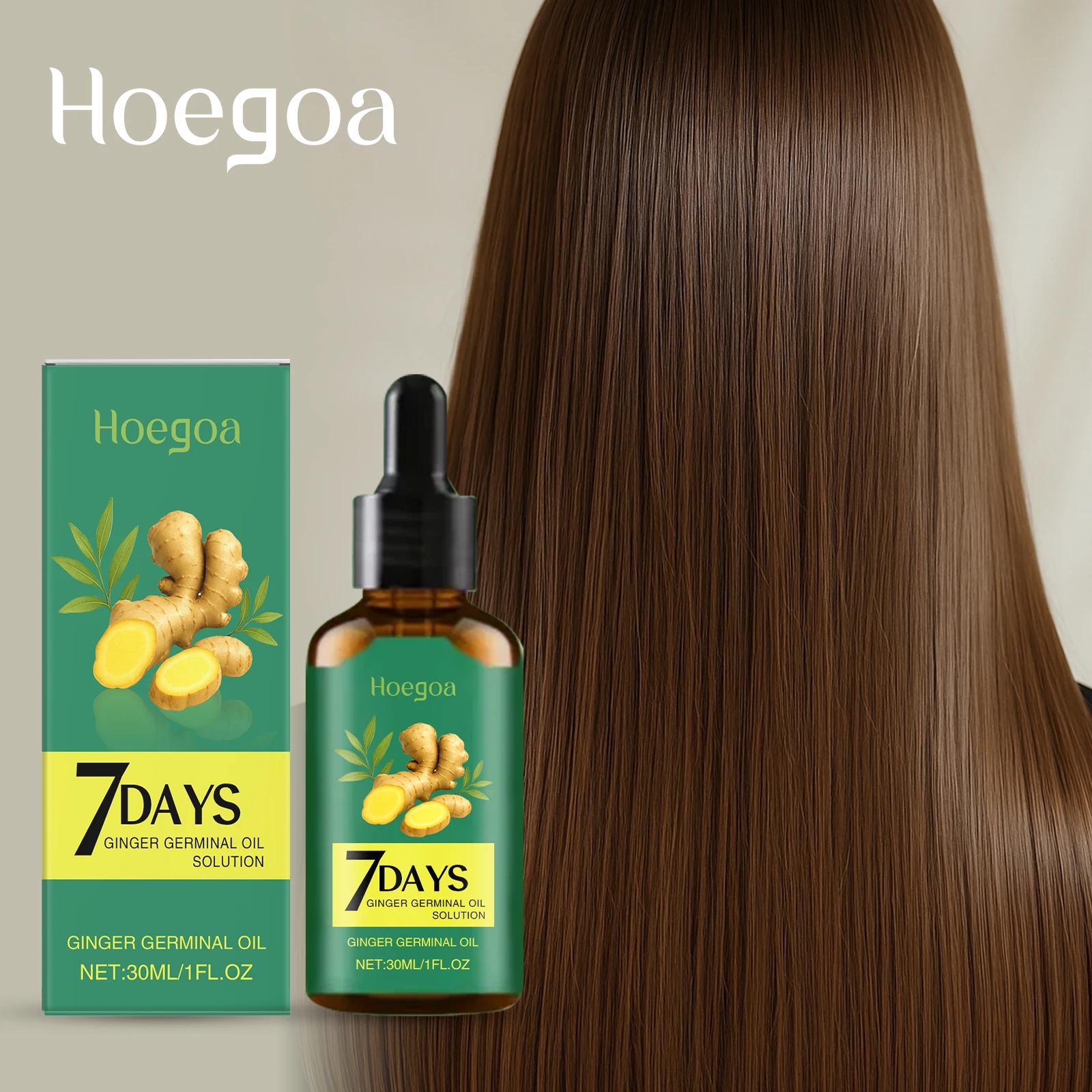 7 Days Fast Ginger Hair Growth Serum Prevent Hair Loss Scalp Treatment Thicker Longer Hair for Accelerate Growth Massage Hair