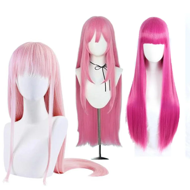 Rosa Prinzessin Cosplay Perücke, synthetische hitzebeständige Haarperücken für Frauen, Halloween-Party